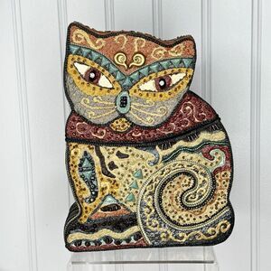 Vintage Mary Frances Jeweled Cat Figural Keepsake Box Container with Lid Kitty